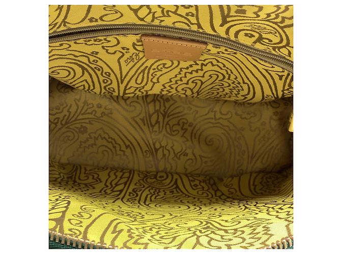 Borsa a mano con zip in pelle oliva Etro Verde Verde oliva - vista 10