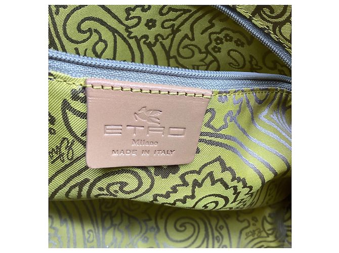 Borsa a mano con zip in pelle oliva Etro Verde Verde oliva - vista 11