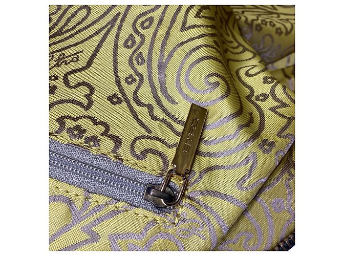Borsa a mano con zip in pelle oliva Etro Verde Verde oliva - vista 12