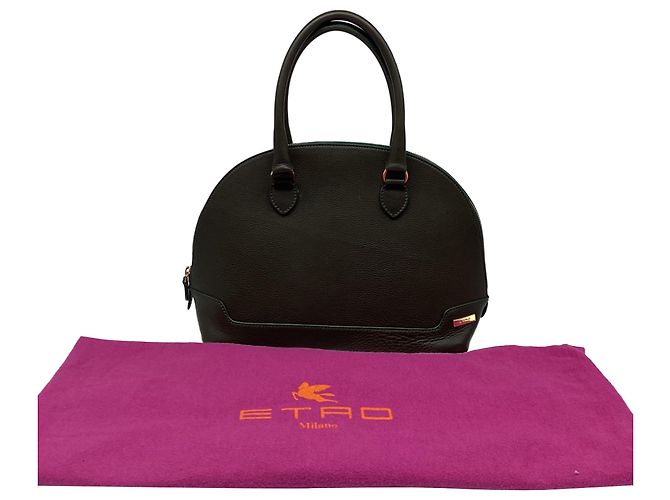 Borsa a mano con zip in pelle oliva Etro Verde Verde oliva - vista 8