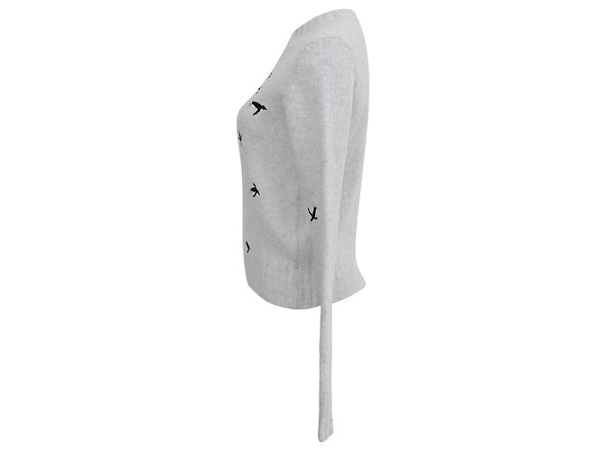 Pull brodé Loewe + Suna Fujita en laine blanche - vue 2