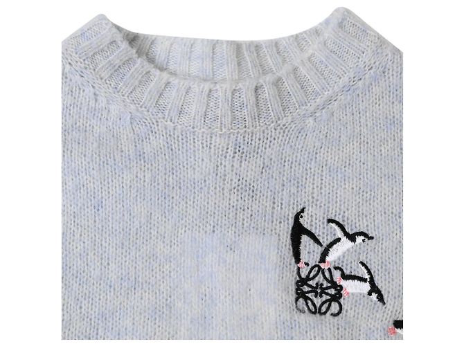 Pull brodé Loewe + Suna Fujita en laine blanche - vue 5