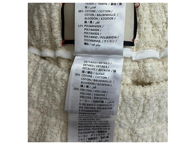 Falda lápiz bordada Gucci Modern Future en tweed crema Blanco Crudo - vista 5