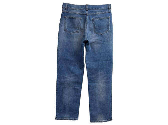 Jeans rectos de tiro medio en algodón azul Valentino Garavani Rockstud - vista 2