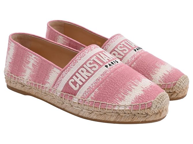 Espadrillas Granville Dior in tela di cotone rosa Marrone - vista 4