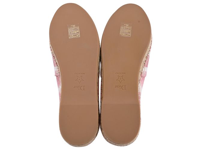 Espadrillas Granville Dior in tela di cotone rosa Marrone - vista 6