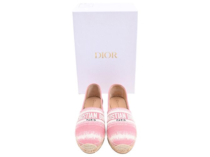 Espadrillas Granville Dior in tela di cotone rosa Marrone - vista 7