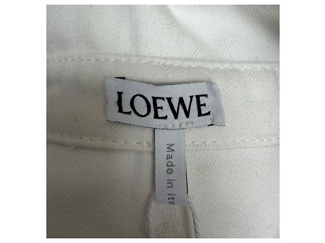 Camisa abotonada con cinturón Loewe en algodón blanco Crudo - vista 4