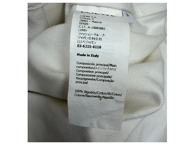 Camisa abotonada con cinturón Loewe en algodón blanco Crudo - vista 5