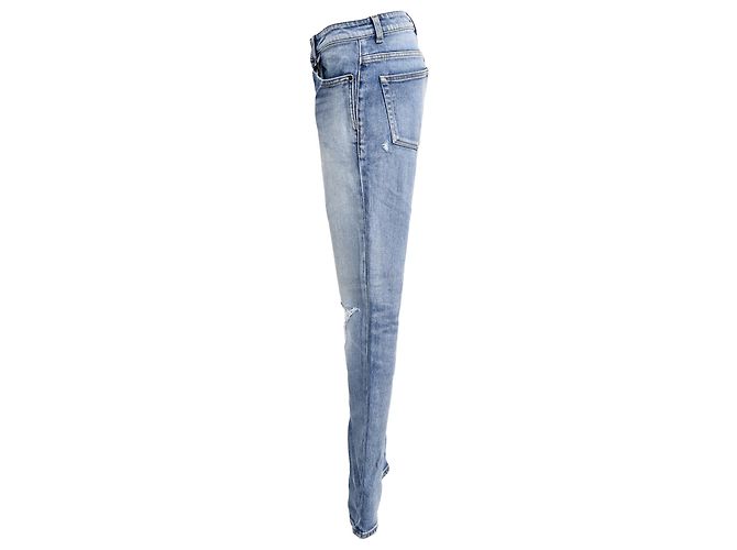 Jeans desbotados lavados Saint Laurent em denim azul claro - vista 2