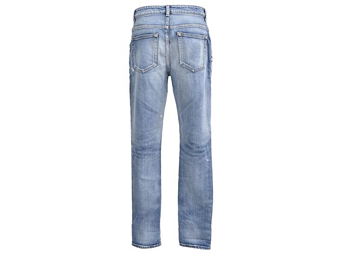 Jeans desbotados lavados Saint Laurent em denim azul claro - vista 3