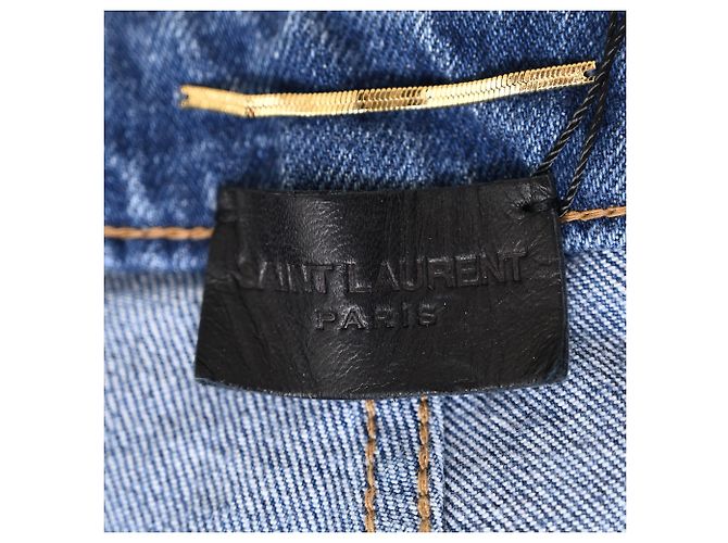 Jeans desbotados lavados Saint Laurent em denim azul claro - vista 4