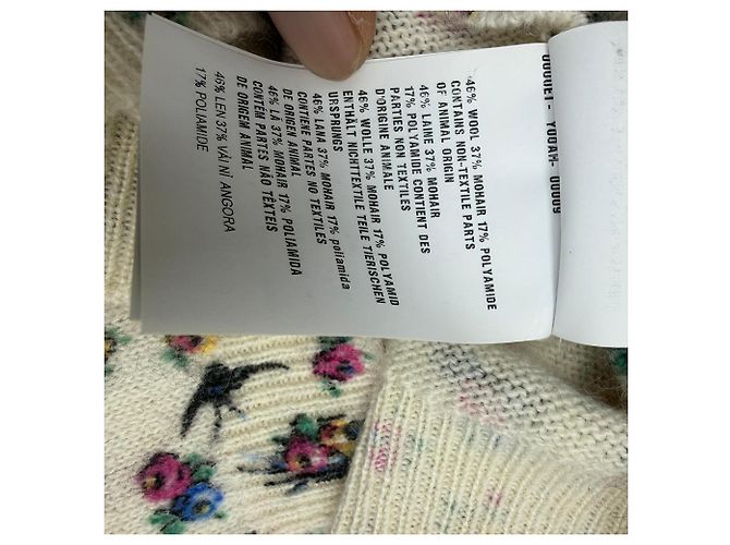 Prada Pullover aus mehrfarbiger Wolle mit floralem Druck und Knöpfen hinten Mehrfarben - Ansicht 6
