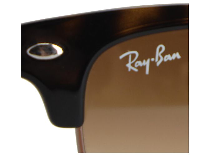 Ray-Ban Occhiali da sole Ray Ban Clubmaster in acetato marrone Rosso - vista 10