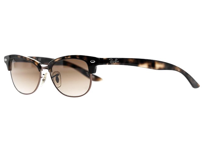 Ray-Ban Occhiali da sole Ray Ban Clubmaster in acetato marrone Rosso - vista 2