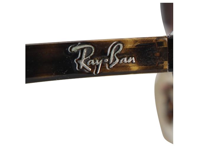 Ray-Ban Occhiali da sole Ray Ban Clubmaster in acetato marrone Rosso - vista 7