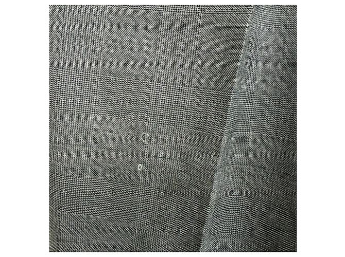 Pantalones anchos de tweed con cordón Miu Miu en lana gris - vista 3
