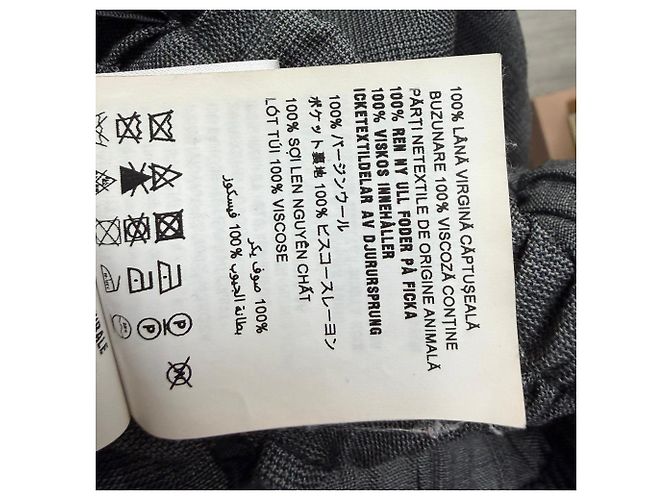 Pantalones anchos de tweed con cordón Miu Miu en lana gris - vista 4