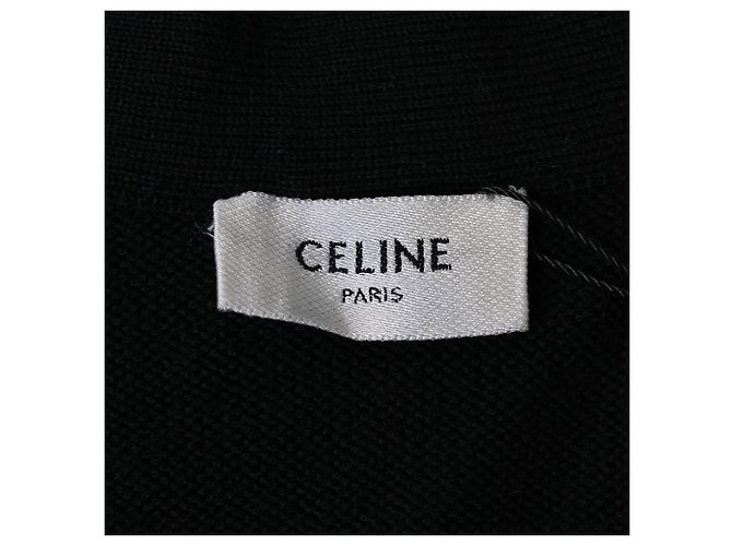 Edge Céline Celine Studded Open Front Cardigan in Black Wool - view 4