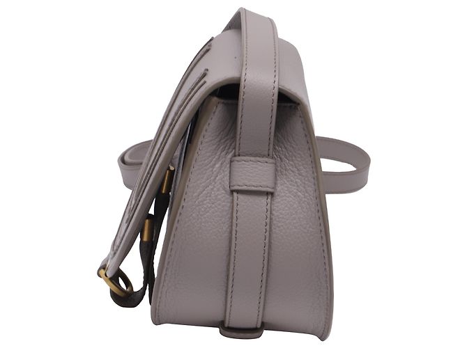 Bolso Chloé Marcie Saddle en cuero gris texturizado - vista 2