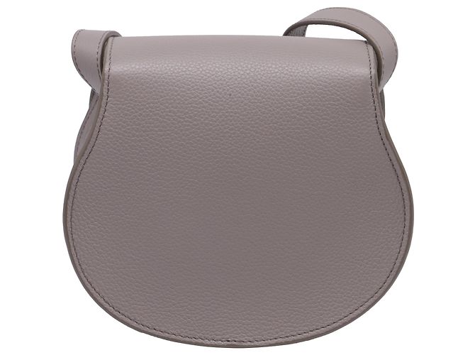 Bolso Chloé Marcie Saddle en cuero gris texturizado - vista 3