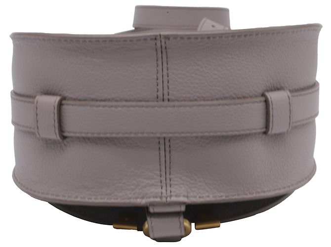 Bolso Chloé Marcie Saddle en cuero gris texturizado - vista 4