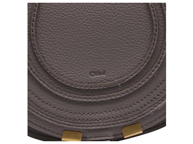 Bolso Chloé Marcie Saddle en cuero gris texturizado - vista 5