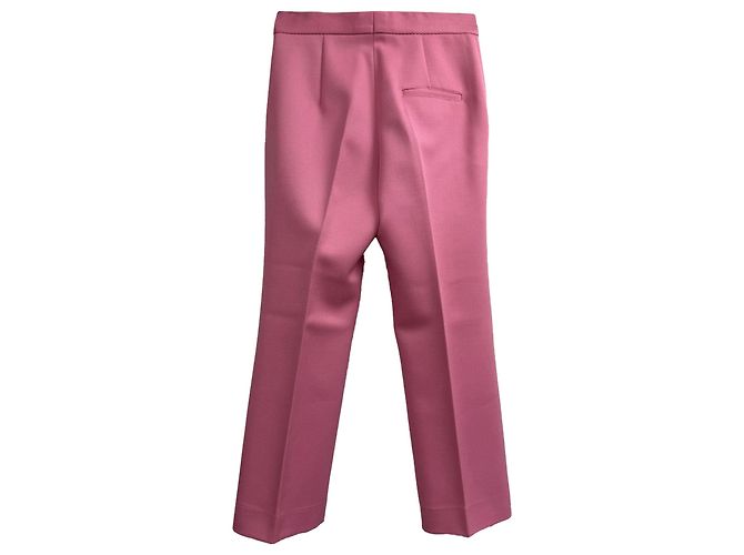 Céline Pantalones rectos Celine en lana rosa Castaño - vista 2