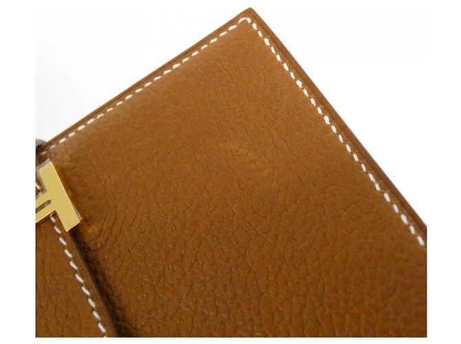 Béarn Hermès Bearn Compact BARENIA FAUBOURG Geldbörse Braun - Ansicht 4