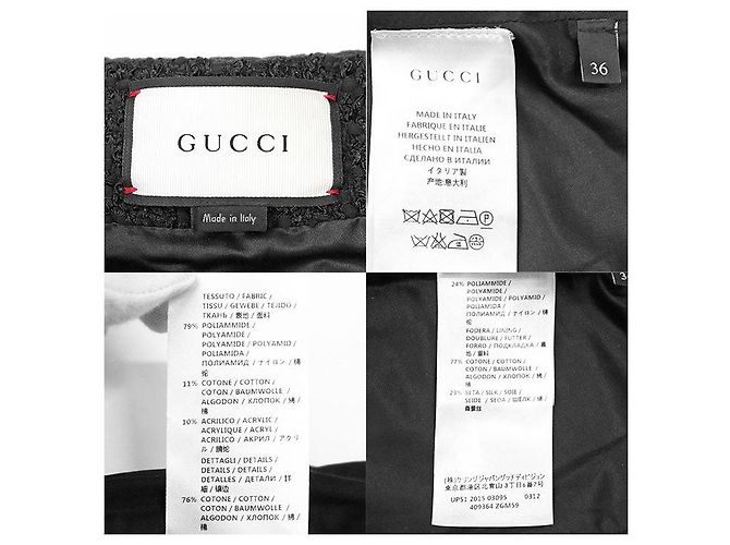 Conjunto de punto de tweed Gucci Negro Roja Azul marino - vista 10