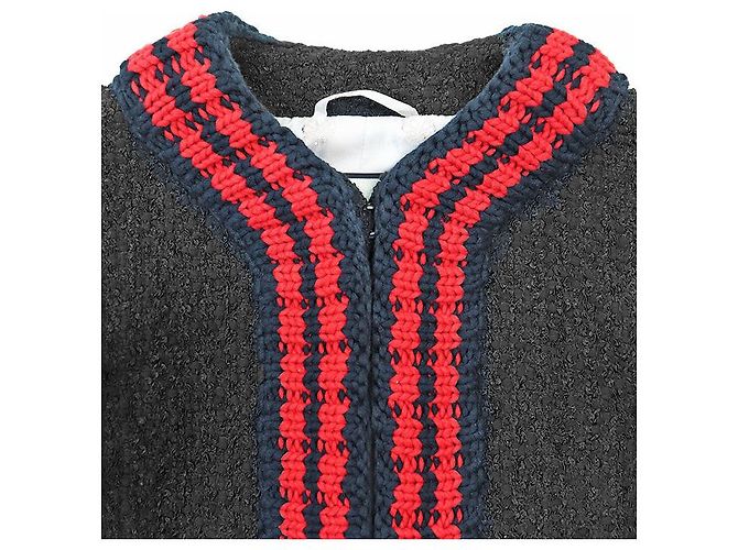 Conjunto de punto de tweed Gucci Negro Roja Azul marino - vista 11