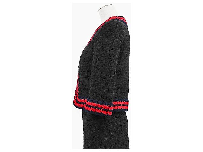 Conjunto de punto de tweed Gucci Negro Roja Azul marino - vista 12