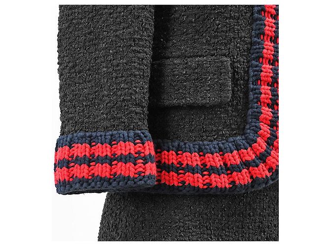 Conjunto de punto de tweed Gucci Negro Roja Azul marino - vista 13