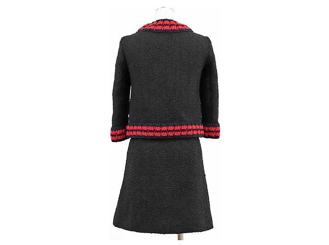 Conjunto de punto de tweed Gucci Negro Roja Azul marino - vista 2
