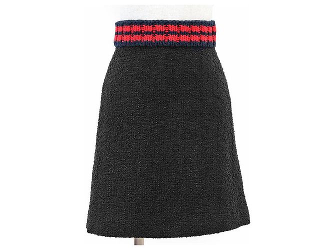 Conjunto de punto de tweed Gucci Negro Roja Azul marino - vista 8