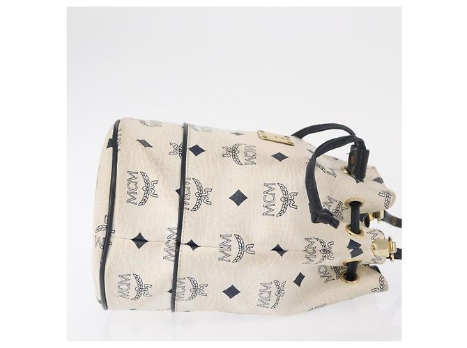 Borsa a Spalla in Pelle MCM con Coulisse Bianco - vista 3