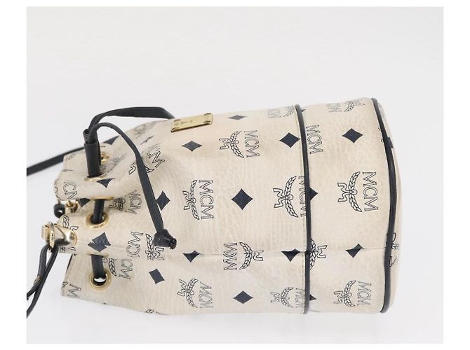 Borsa a Spalla in Pelle MCM con Coulisse Bianco - vista 4