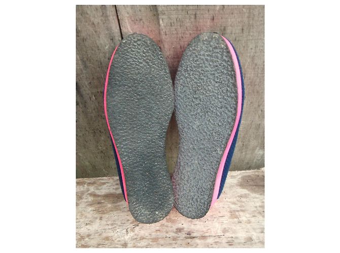 Mocassini My Suelly Valentine in Rafia Blu Navy e Pelle Rosa - vista 7