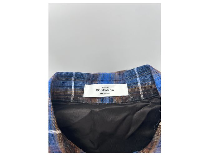 Roseanna Camicia a quadri blu e marrone in lana - vista 5