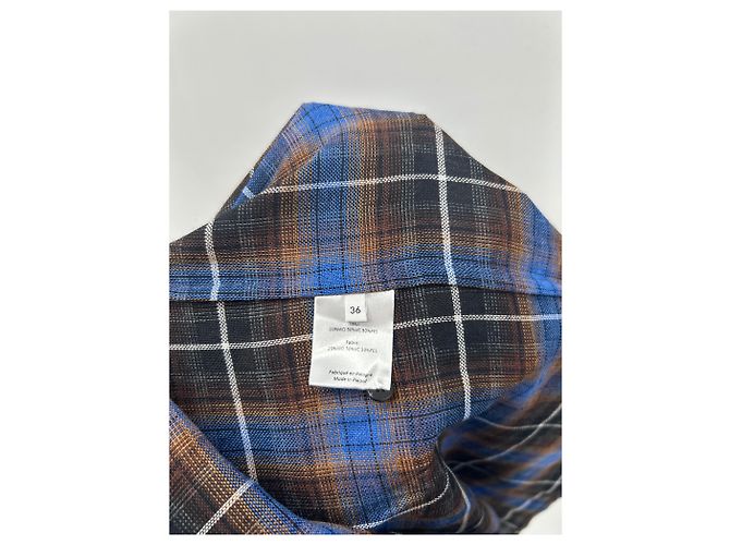 Roseanna Camicia a quadri blu e marrone in lana - vista 6