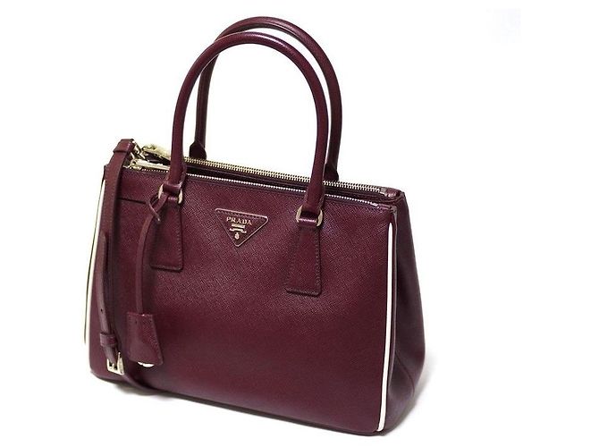 Borsa Galleria Saffiano Lux con doppia zip di Prada Rosso - vista 2