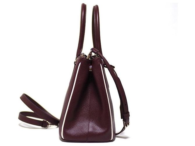 Borsa Galleria Saffiano Lux con doppia zip di Prada Rosso - vista 3