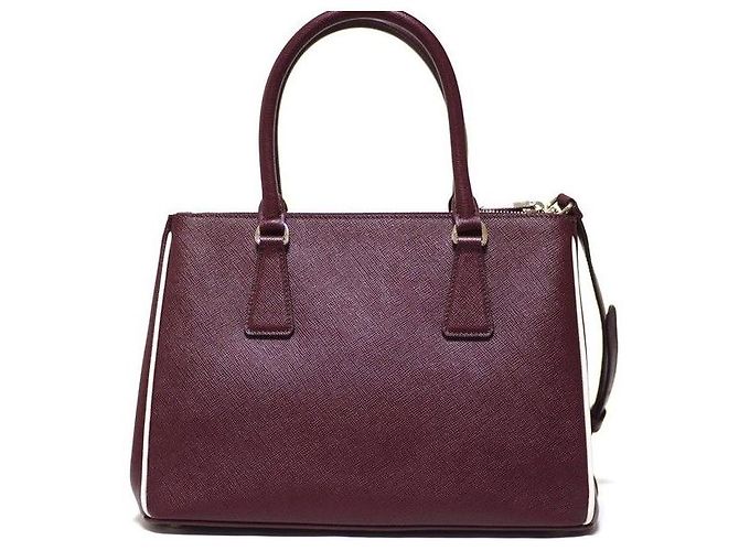 Borsa Galleria Saffiano Lux con doppia zip di Prada Rosso - vista 4
