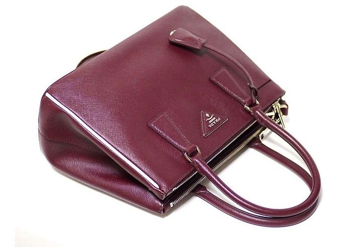 Borsa Galleria Saffiano Lux con doppia zip di Prada Rosso - vista 5
