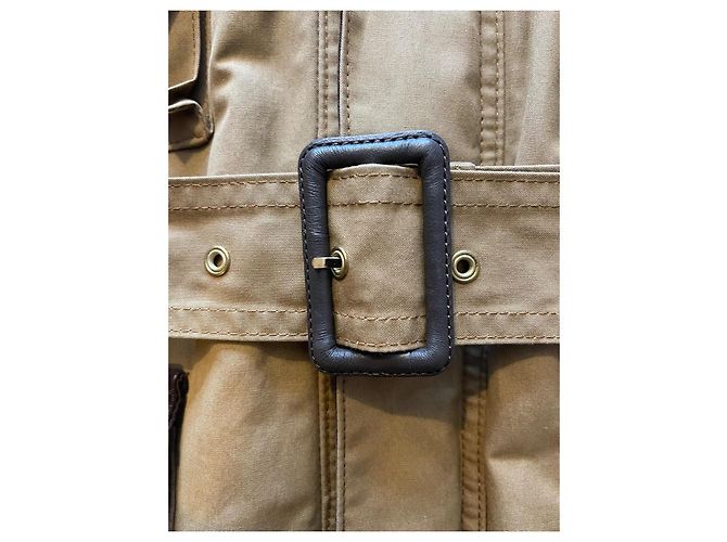 Autre Marque Giacca da pesca Bibury Court Beige in Cotone e Pelle - vista 2