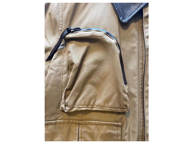 Autre Marque Giacca da pesca Bibury Court Beige in Cotone e Pelle - vista 5