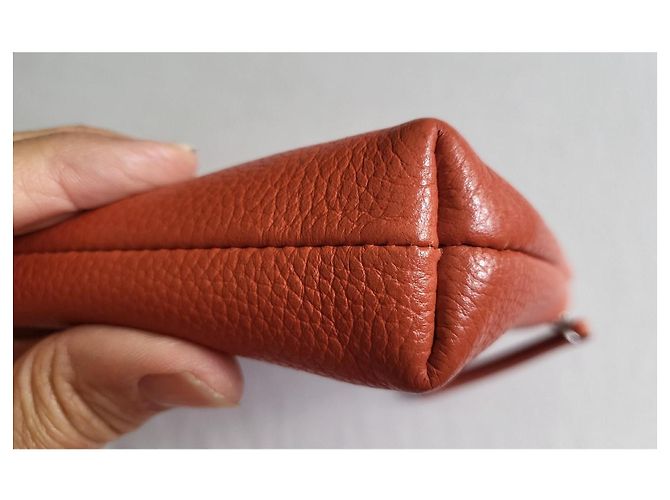 Borsa a mano Longchamp Foulonné in pelle arancione - vista 5
