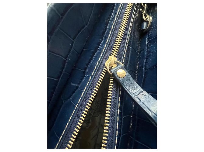 Premier Flirt Borsa Lancel First Flirt in pelle blu effetto coccodrillo - vista 10