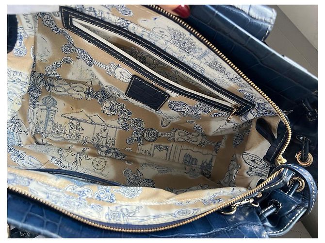 Premier Flirt Borsa Lancel First Flirt in pelle blu effetto coccodrillo - vista 13