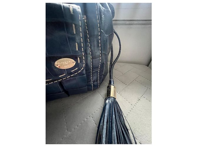 Premier Flirt Borsa Lancel First Flirt in pelle blu effetto coccodrillo - vista 18